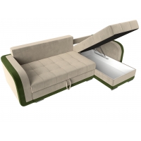 Угловой диван Марсель (микровельвет бежевый зелёный) - Изображение 4